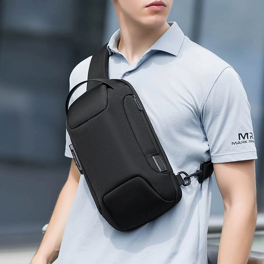 MARK RYDEN Multi-Purpose Anti-Theft Man Bag Pack Men Crossbody Bag - Black - 7