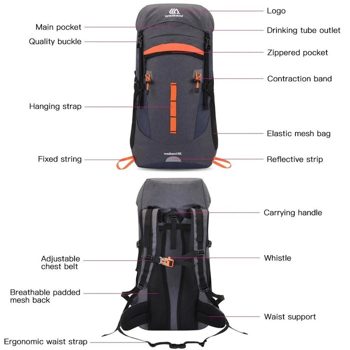 WEIKANI For Camping  Jogging Outdoor Ultralight Waterproof Large Capacity Backpack Bag - Blue - 3