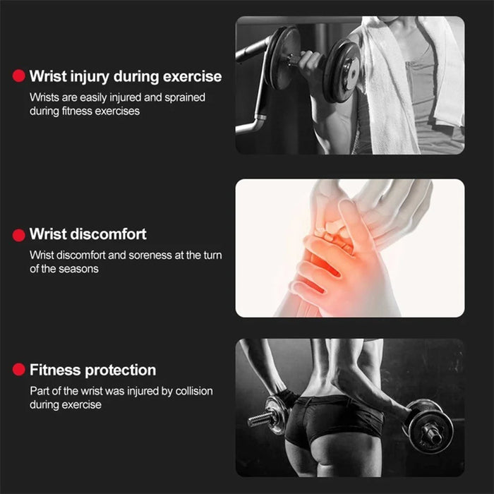 Wrist Wrap Sports Compression Bracer Palm Protection Strap Self-Heating Wrist Support Wristband - 3