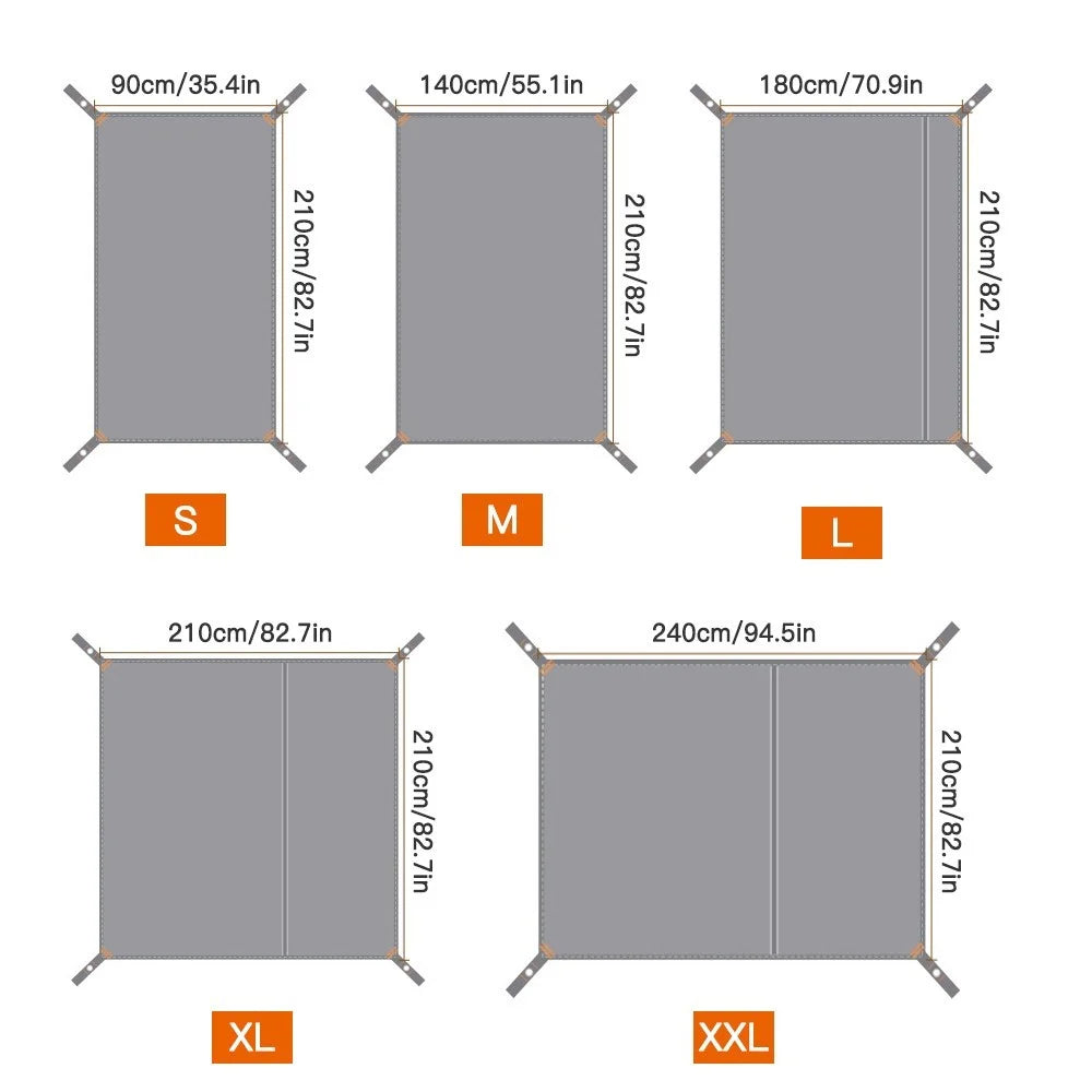 HIKEMAN Tarp Cover PU 2000 Waterproof Tent Footprint Tent Rain Fly Picnic Mat Survival Shelter Sunshade for Camping Hiking Outdoor Activities - Size: L - 3