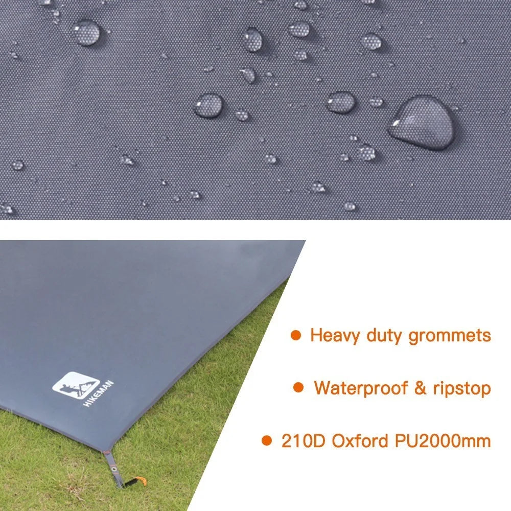 HIKEMAN Tarp Cover PU 2000 Waterproof Tent Footprint Tent Rain Fly Picnic Mat Survival Shelter Sunshade for Camping Hiking Outdoor Activities - Size: L - 6