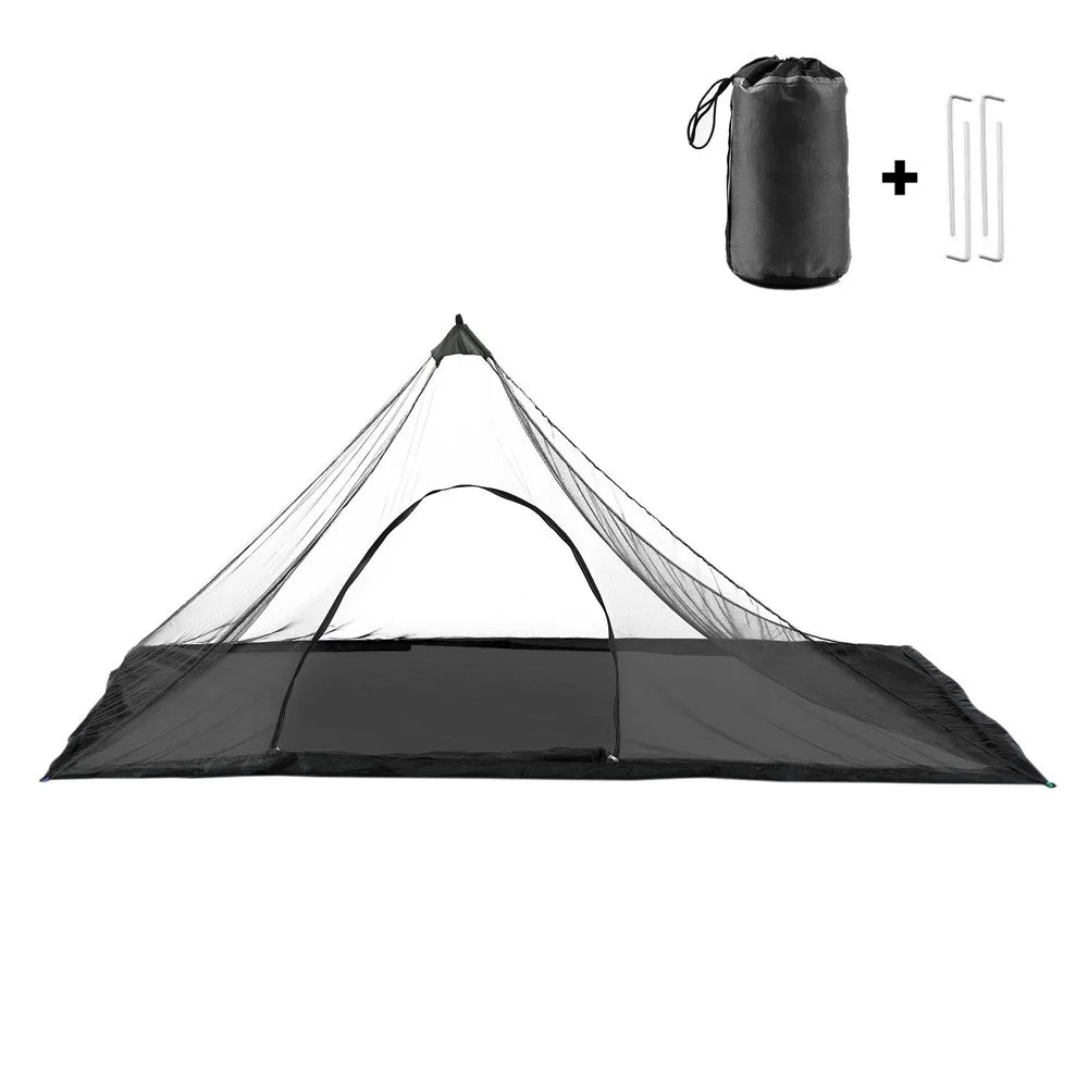 Outdoor Sports Mesh Tent Backpacking Hiking Camping Tent with Carrying Bag - Black - 1