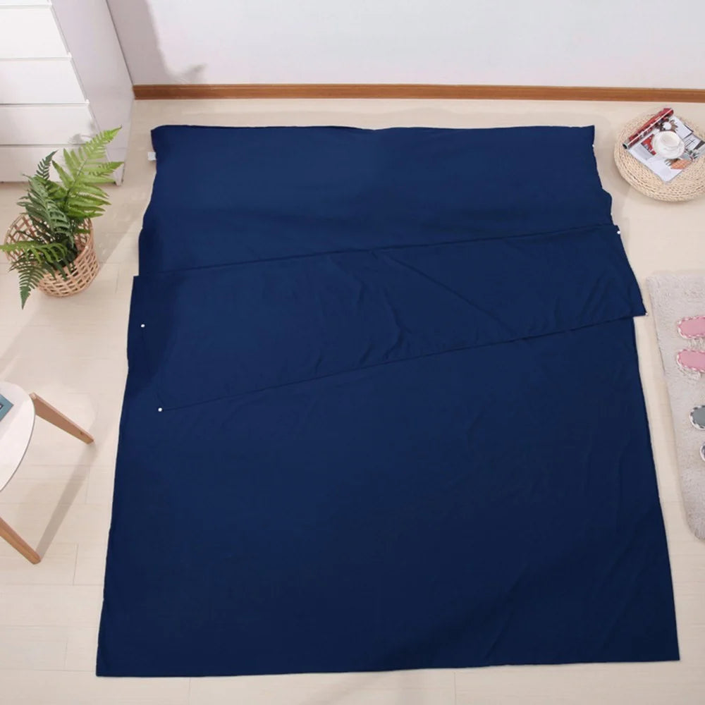 Lightweight Sleeping Bag Liner Sheet Sack for Outdoor Camping Hotel Travel - Dark Blue/L - 3