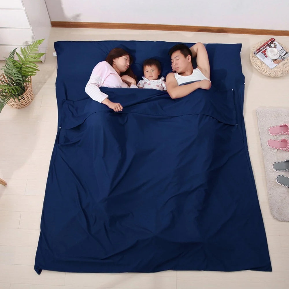 Lightweight Sleeping Bag Liner Sheet Sack for Outdoor Camping Hotel Travel - Dark Blue/L - 6