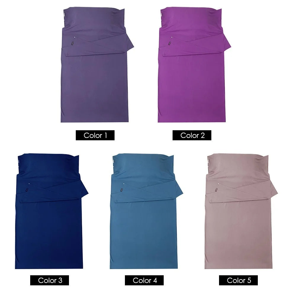 Lightweight Sleeping Bag Liner Sheet Sack for Outdoor Camping Hotel Travel - Dark Blue/L - 7