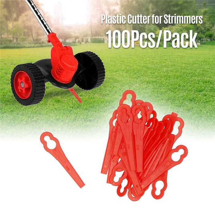 100 Pcs/Pack 83mm Plastic Durable Cutter Cutting Accessories for Strimmers Lawn Mower Grass Trimmer Gardening Tool Replacement - 2