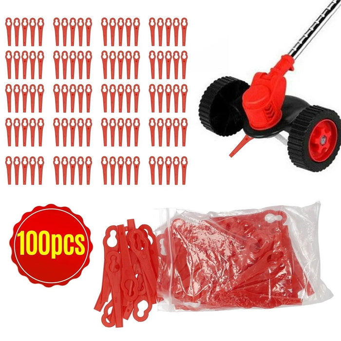 100 Pcs/Pack 83mm Plastic Durable Cutter Cutting Accessories for Strimmers Lawn Mower Grass Trimmer Gardening Tool Replacement - 3