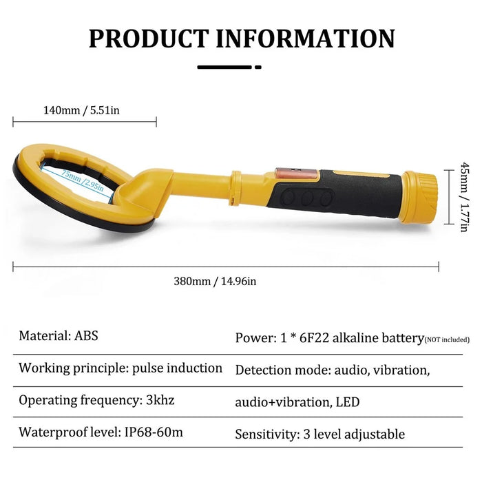 Handheld 2-in-1 Underwater Pulse Dive Metal Detector Underwater Detector Pinpointer Lost Alarm Function Portable Detector IP68 Waterproof Grade Audio Vibrations LED Alerts with Dive Mode - 7