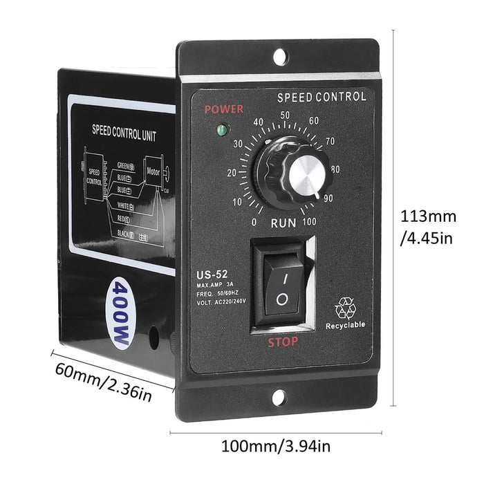 High Accuracy Anti-slip Rotation Knob Design Alternating Current Single-phase Asynchronous Motor Electronic Stepless Speed Regulation Speeds Controller - 3