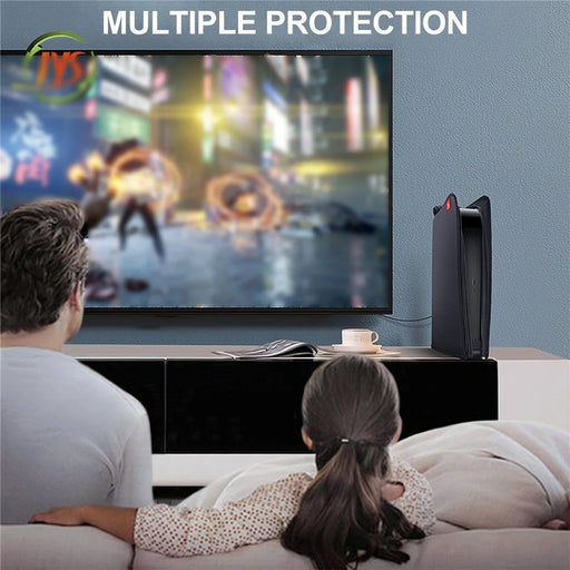 JYS Waterproof Soft Dust Cover Hollow Design Standing Position Replacement for PS5 Console Optical Drive Version Digital Version - 2