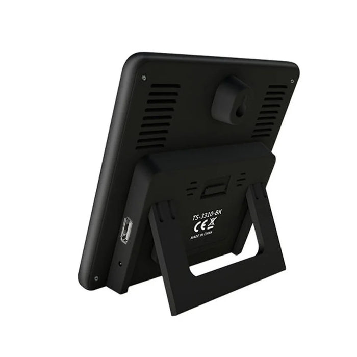 Touch LCD Screen Wireless Weather Station Alarm Clock Home Thermometer Hygrometer with USB Charging Function - Black - 7