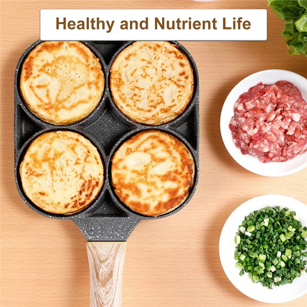 Four-cup Egg Pan Multifunctional Frying Egg Cooker Burger Pan for Breakfast Non-stick Frying Pan - 2