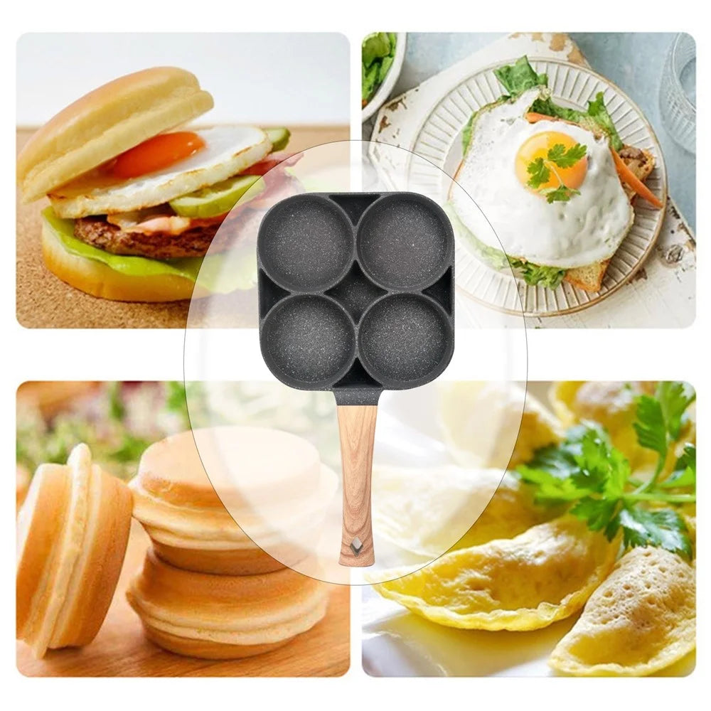 Four-cup Egg Pan Multifunctional Frying Egg Cooker Burger Pan for Breakfast Non-stick Frying Pan - 3