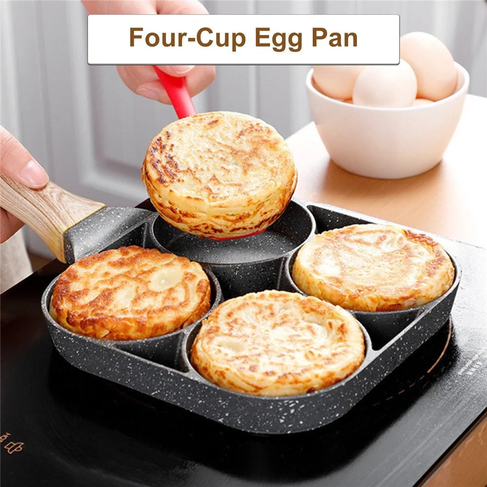 Four-cup Egg Pan Multifunctional Frying Egg Cooker Burger Pan for Breakfast Non-stick Frying Pan - 7