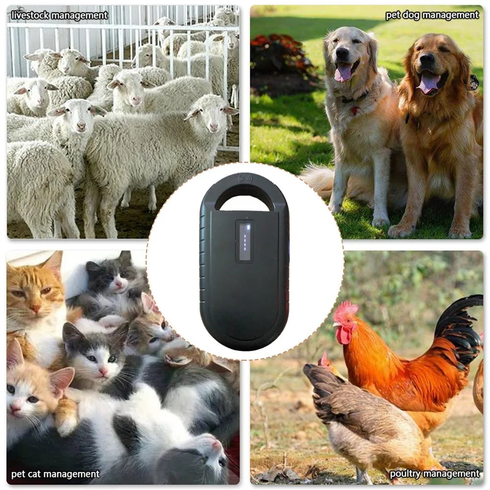 Pet Microchip Scanner Animal Handheld Reader Pet ID Scanner Pet Tag Scanner 134.2KHz 125KHz FDX-B (ISO 11784/11785) ID64 Reader - White - 2