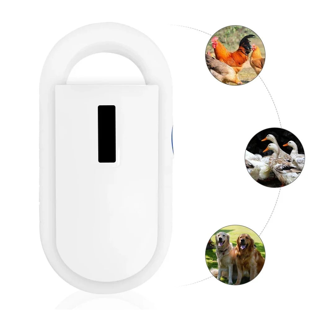 Pet Microchip Scanner Animal Handheld Reader Pet ID Scanner Pet Tag Scanner 134.2KHz 125KHz FDX-B (ISO 11784/11785) ID64 Reader - White - 6