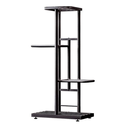 Heavy Duty 4-Tier Potted Plants Display Shelf Flower Pots Rack Potting Ladder Stand Storage Rack - Dark Grey - 1