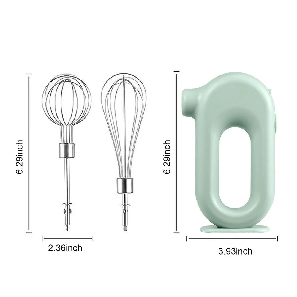 Electric Egg Beater Wireless Handheld Mixer Food Beater Whisk with 4 Speed for Baking Cake Egg Cream Upright Mixer (without FDA Certificate) - Green - 2