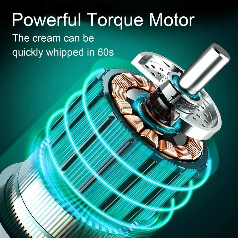 Electric Egg Beater Wireless Handheld Mixer Food Beater Whisk with 4 Speed for Baking Cake Egg Cream Upright Mixer (without FDA Certificate) - Green - 4