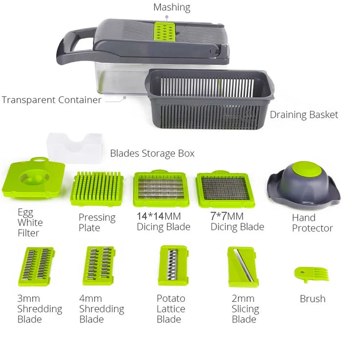 Vegetable Cutter Fruit Slicer Anti-rust Multifunctional Potato Peeler Carrot Grater Garlic Crusher Kitchen Accessories - 2