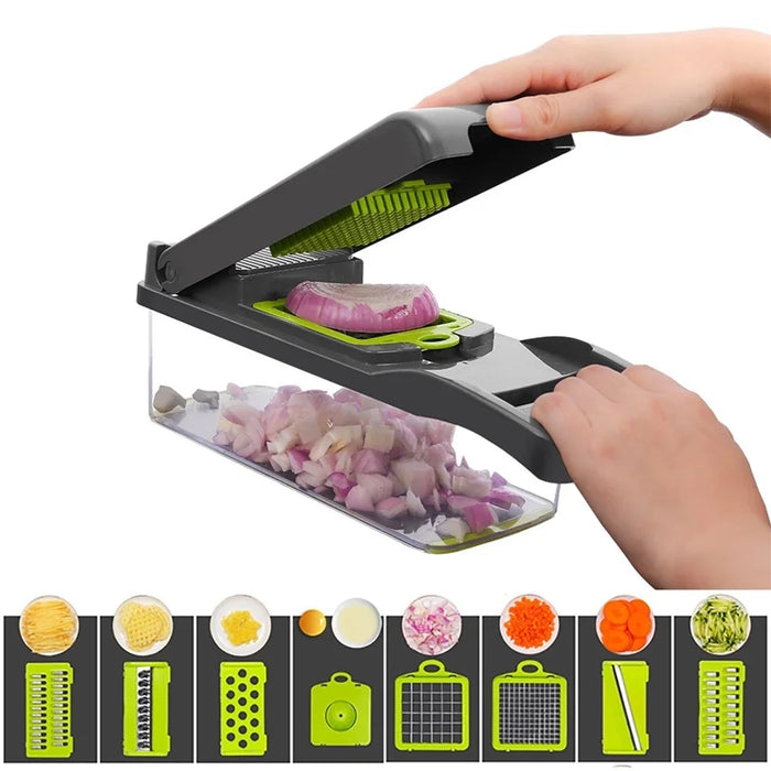 Vegetable Cutter Fruit Slicer Anti-rust Multifunctional Potato Peeler Carrot Grater Garlic Crusher Kitchen Accessories - 3
