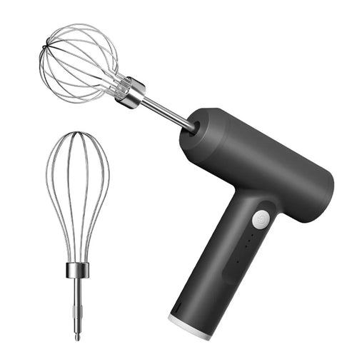Kitchen Electric Egg Beater Egg Whisk 3 Speeds Wireless Handheld Mixer Baking Cake Egg Cream Tool - Black - 1