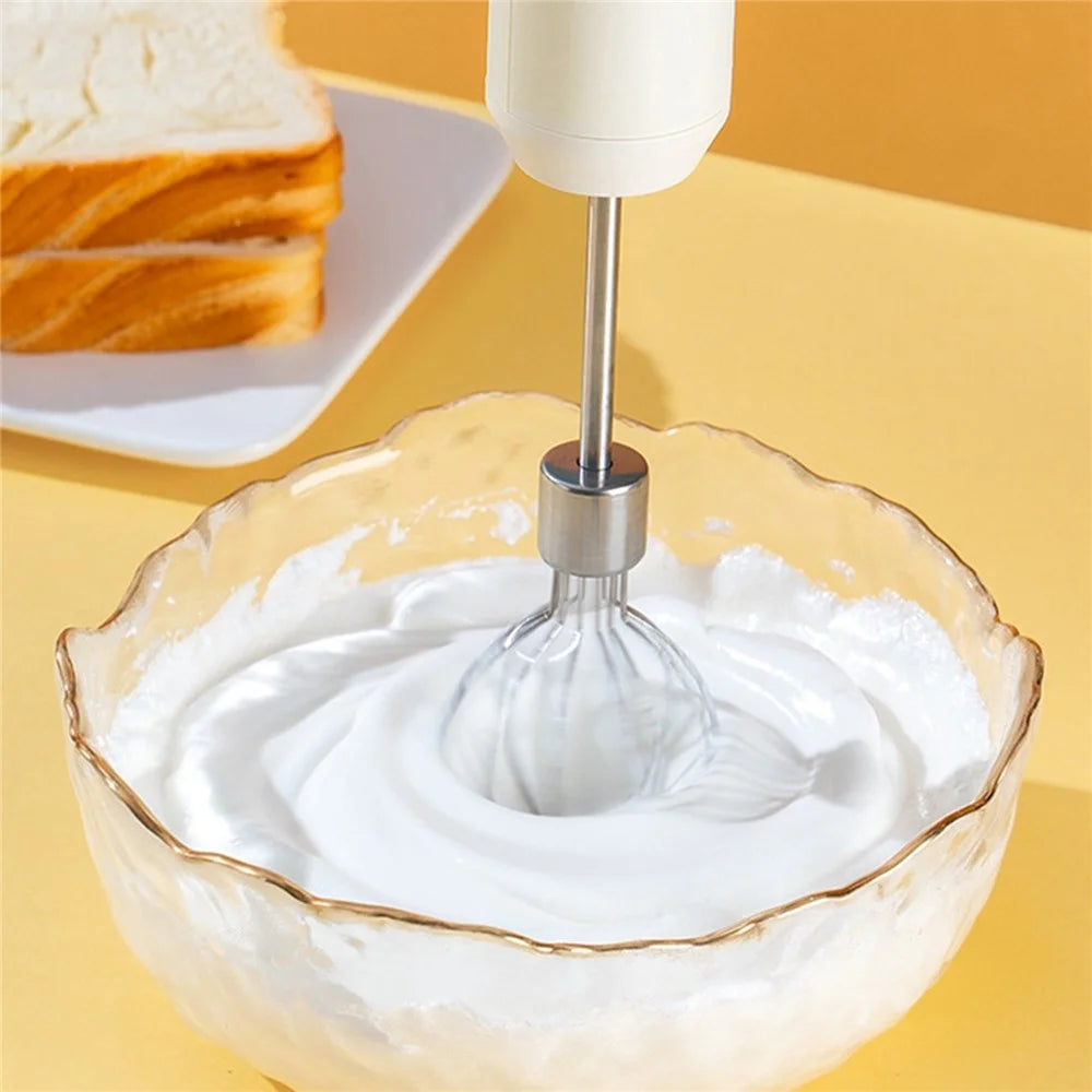 Kitchen Electric Egg Beater Egg Whisk 3 Speeds Wireless Handheld Mixer Baking Cake Egg Cream Tool - Black - 7