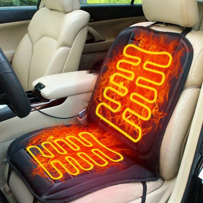 Car Van Auto Heated Padded Pad Non-slip Hot Seat Cushion Cover Warmer 12V - 7