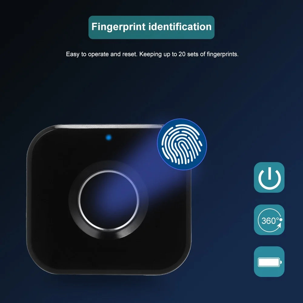 Smart Keyless Fingerprint Cabinet Lock Biometric Electric Lock Portable Fingerprint Drawer Lock for Office Drawer File Cabinet, Black - Type 1 - 2