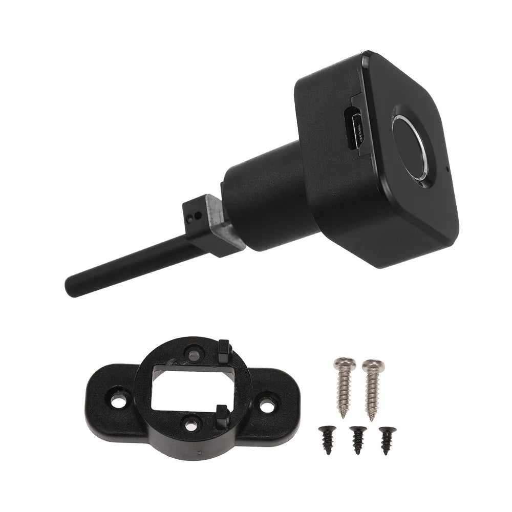 Smart Keyless Fingerprint Cabinet Lock Biometric Electric Lock Portable Fingerprint Drawer Lock for Office Drawer File Cabinet, Black - Type 1 - 3