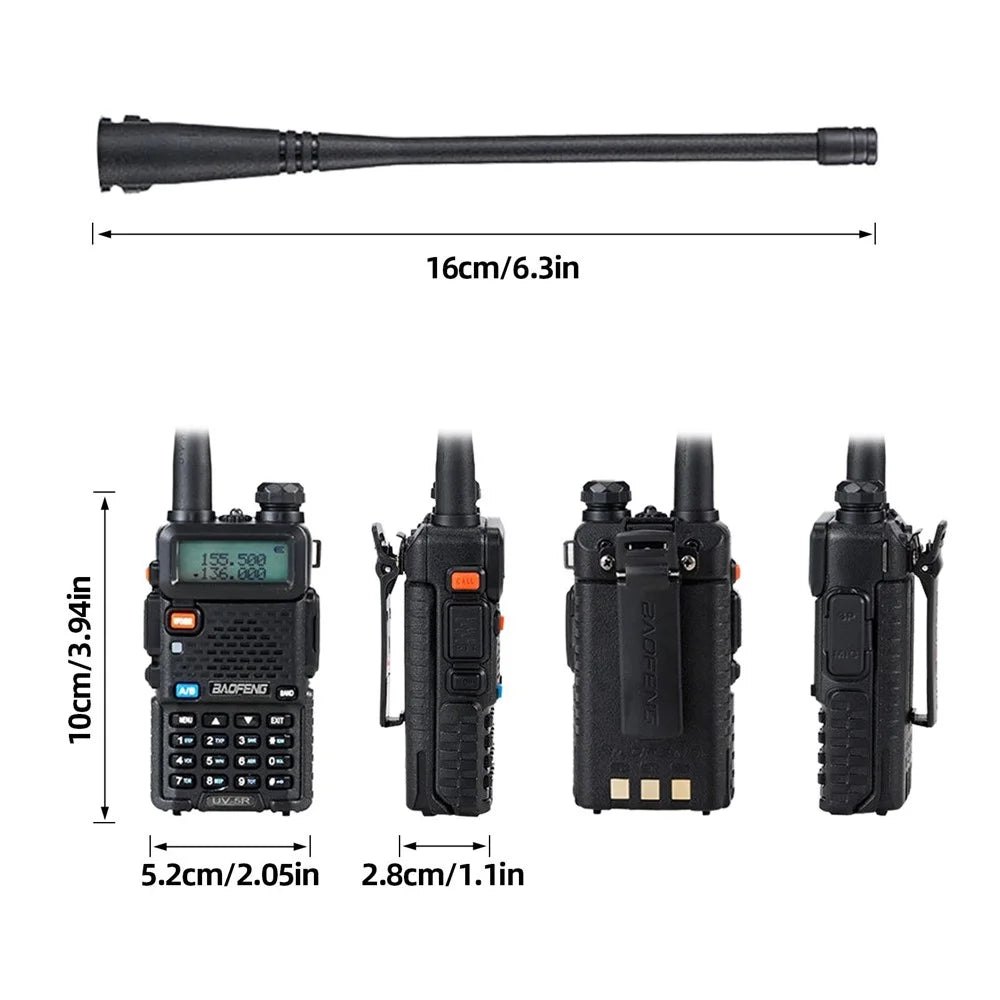 BAOFENG UV-5R Walkie Talkie FM Transceiver Two Way Radio Dual Display Rechargeable Radio - Black/EU Plug - 3