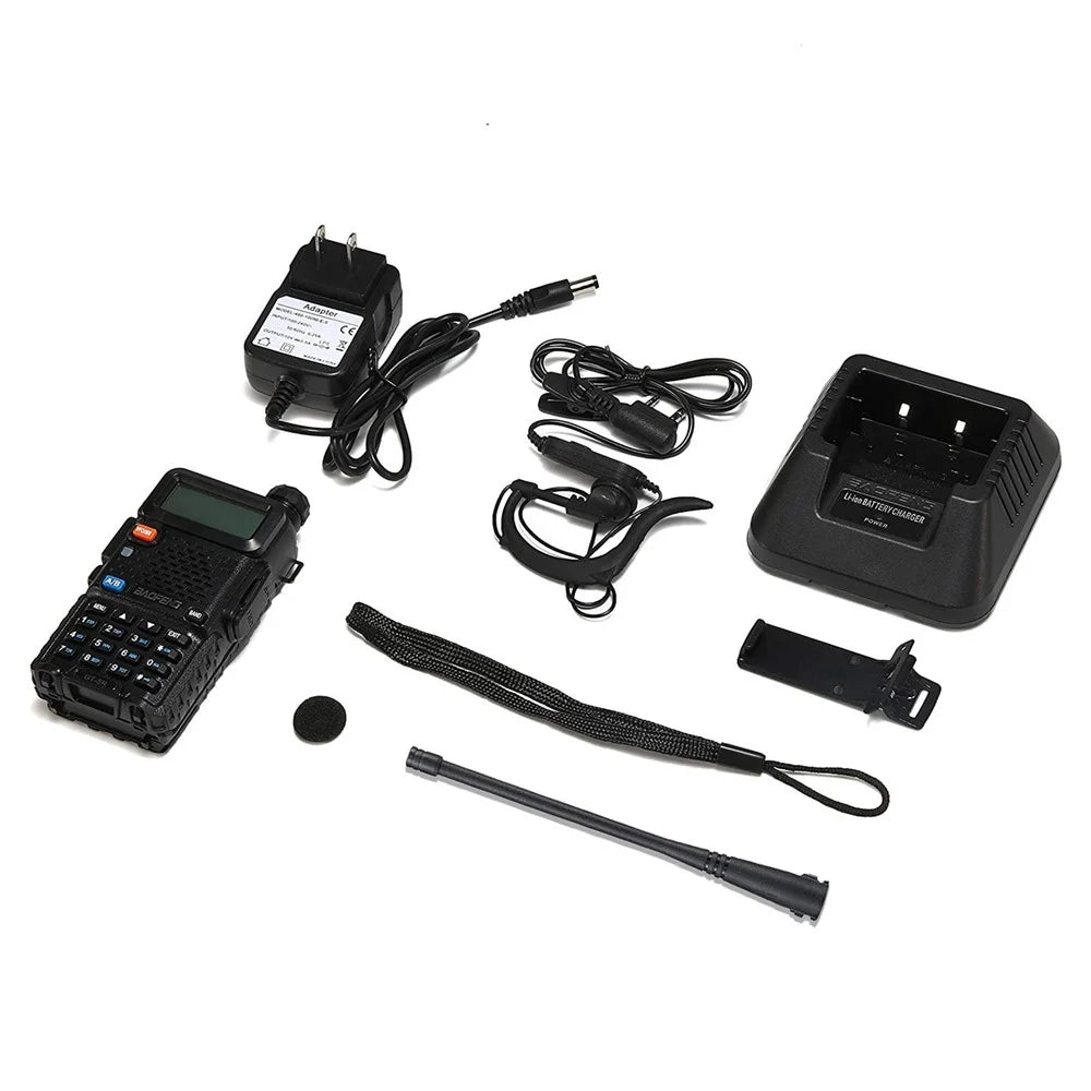 BAOFENG UV-5R Walkie Talkie FM Transceiver Two Way Radio Dual Display Rechargeable Radio - Black/EU Plug - 6