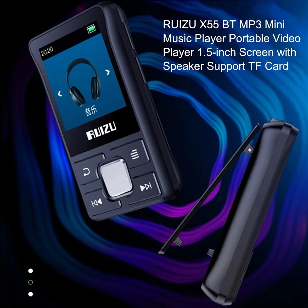 RUIZU X55 1.5-inch Screen BT MP3 Portable Music Video Player with Speaker FM Radio Recording - 2
