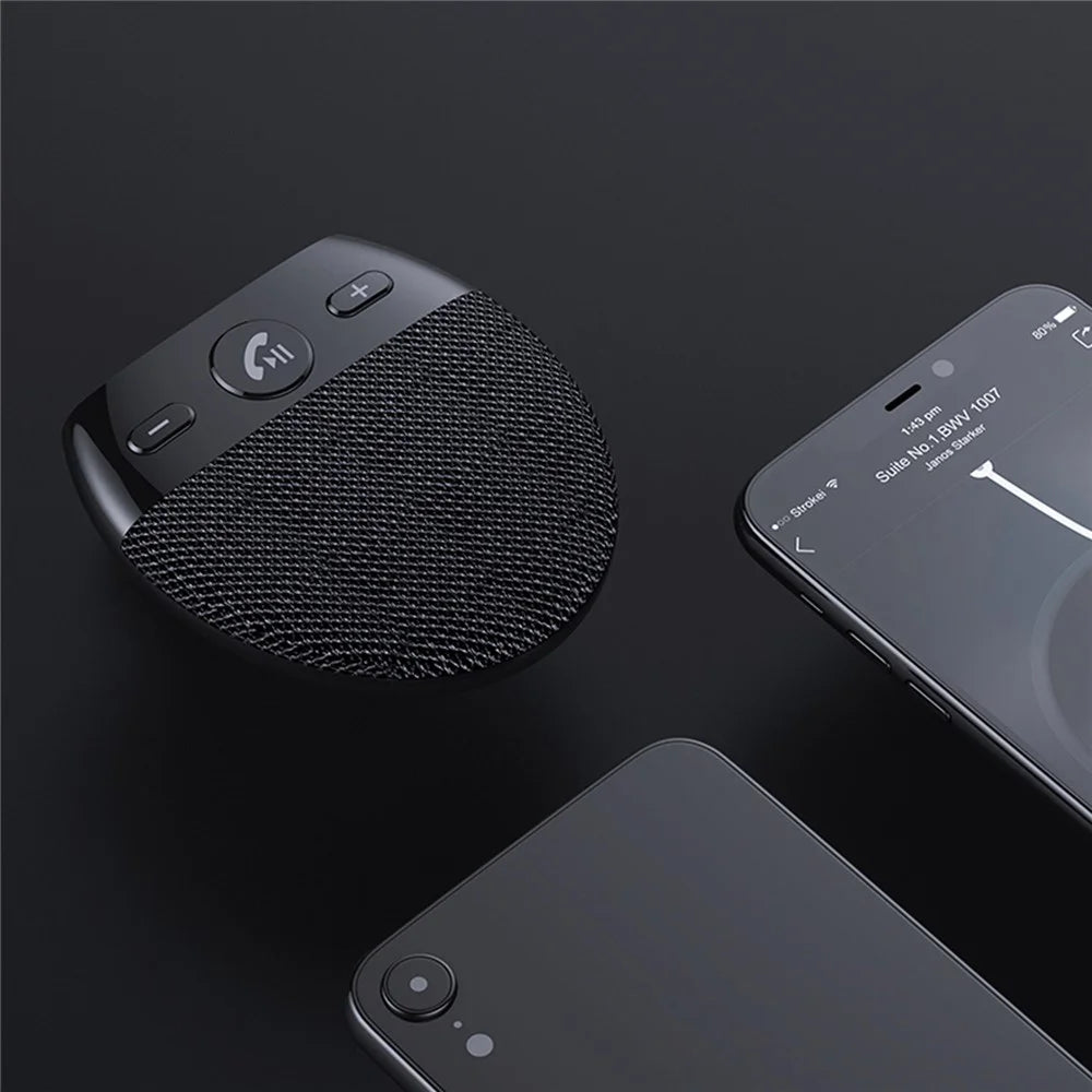 Bluetooth-compatible Car Speaker Hands Free Speakerphone USB Charging Speakerphone with Clip for Hands-Free Call Music Wireless Car Speaker Supports Answering Rejecting Calls Voice Dialing Playing Music - 2