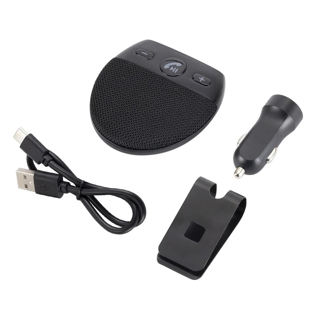 Bluetooth-compatible Car Speaker Hands Free Speakerphone USB Charging Speakerphone with Clip for Hands-Free Call Music Wireless Car Speaker Supports Answering Rejecting Calls Voice Dialing Playing Music - 3