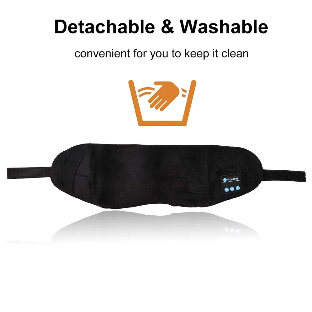 Music Eye Mask Eye Covers for Sleeping Wireless BT Travel Sleeping Headphones Handsfree Washable Sleeping Mask with Built-in Speakers Microphone - 7