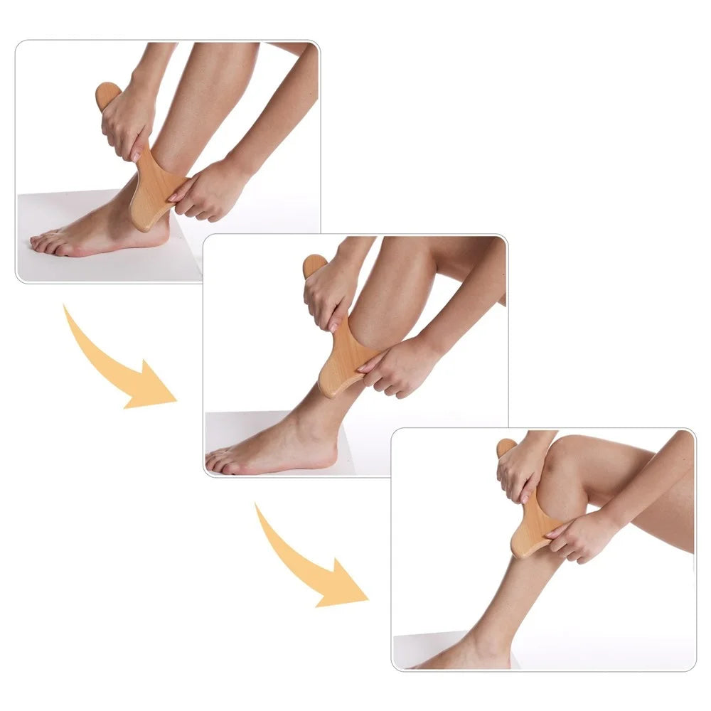 Wooden Lymphatic Drainage Tool Fitness Massage Paddle Professional Gua Sha Soft Tissue Body Sculpting Anti-Cellulite Muscle Release - 4