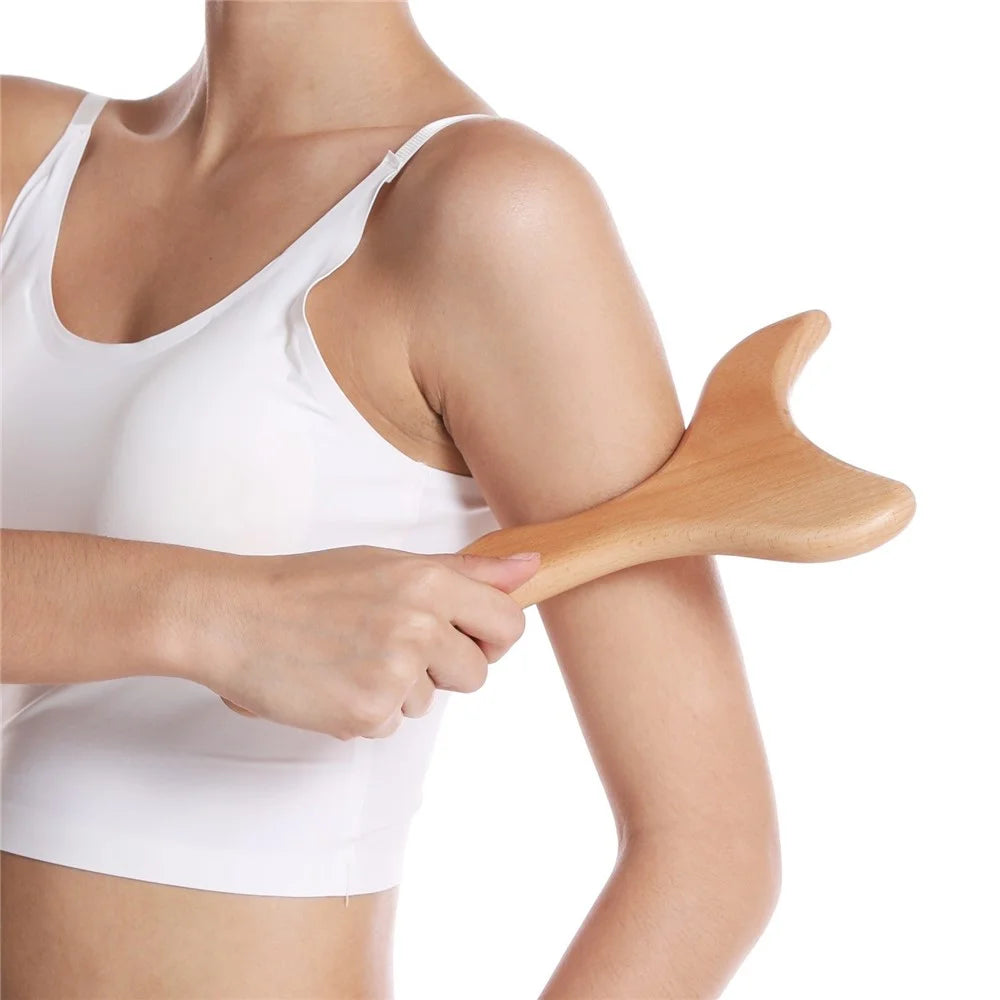 Wooden Lymphatic Drainage Tool Fitness Massage Paddle Professional Gua Sha Soft Tissue Body Sculpting Anti-Cellulite Muscle Release - 5