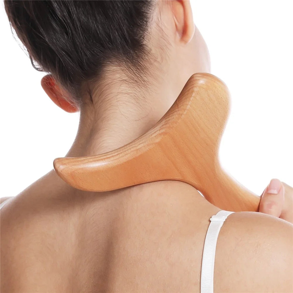 Wooden Lymphatic Drainage Tool Fitness Massage Paddle Professional Gua Sha Soft Tissue Body Sculpting Anti-Cellulite Muscle Release - 7