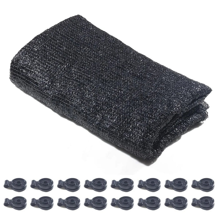 2x6m Shade Cloth Cover Sunblock Net 50% UV Resistant Garden Mesh Netting Cover wtih 16pcs Clips for Greenhouse  Patio Plant Flowers Chicken Coop - Black - 1