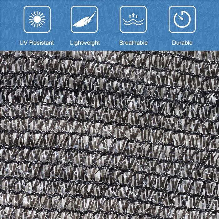 2x6m Shade Cloth Cover Sunblock Net 50% UV Resistant Garden Mesh Netting Cover wtih 16pcs Clips for Greenhouse  Patio Plant Flowers Chicken Coop - Black - 6