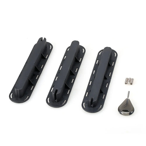 3Pcs Future Tri Fins Box Plugs Fin Base SUP Screw Surf Fins Plugs Set Extra Fin Key Fin Screws - Black - 1