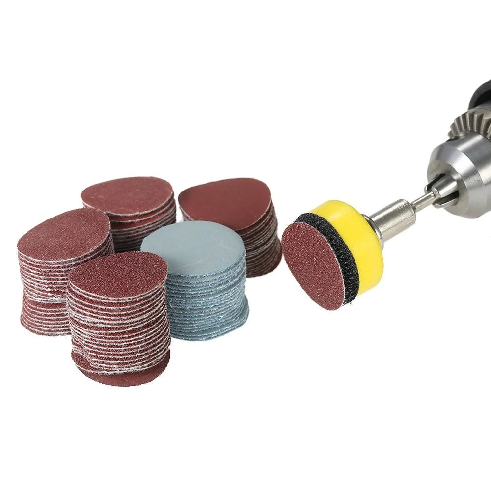 100Pcs 25mm 1 inch Sander Disc Sanding Disk for DIY grinding and polishing 100-3000 Grit Paper with 1 inch Abrasive Polish Pad Plate + 1/8 inch Shank Rotary Tool - 5