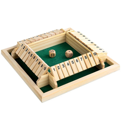 Shut The Box Dice Game 2-4 Players Classic Wooden Board Game for Kids and Adults Education Math Learning Toy - Green - 1