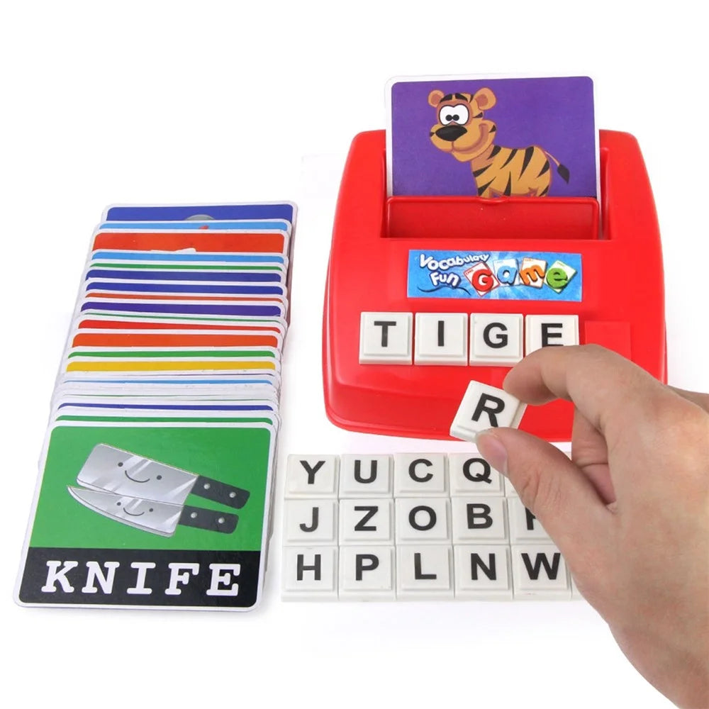 Matching Letter Game for Kids Educational Toys Alphabet Spelling and Recognition with 26Pcs Capital Letter Blocks 30Pcs Word Cards Preschool Learning Toys for Boys Girls - 1