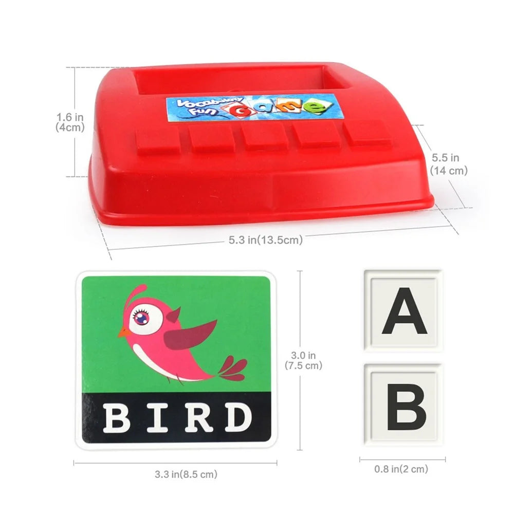 Matching Letter Game for Kids Educational Toys Alphabet Spelling and Recognition with 26Pcs Capital Letter Blocks 30Pcs Word Cards Preschool Learning Toys for Boys Girls - 2
