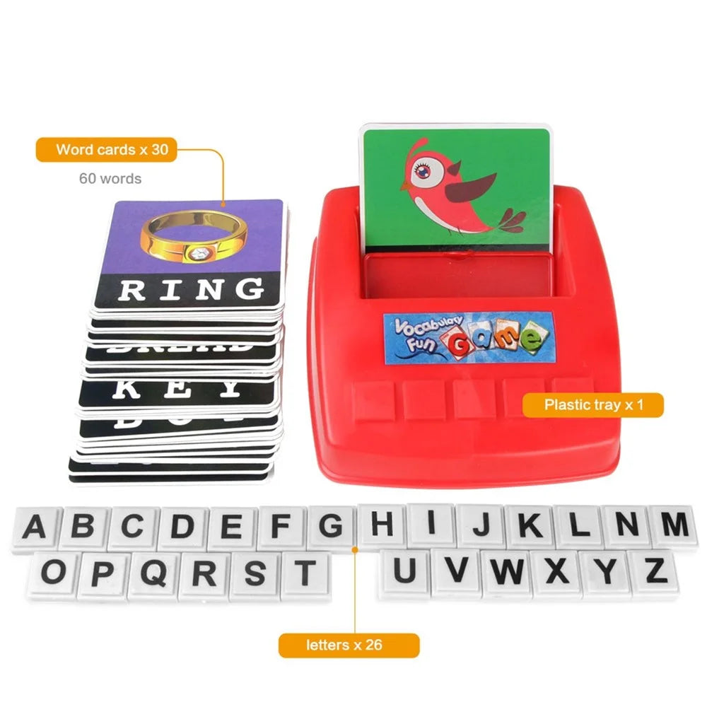 Matching Letter Game for Kids Educational Toys Alphabet Spelling and Recognition with 26Pcs Capital Letter Blocks 30Pcs Word Cards Preschool Learning Toys for Boys Girls - 6