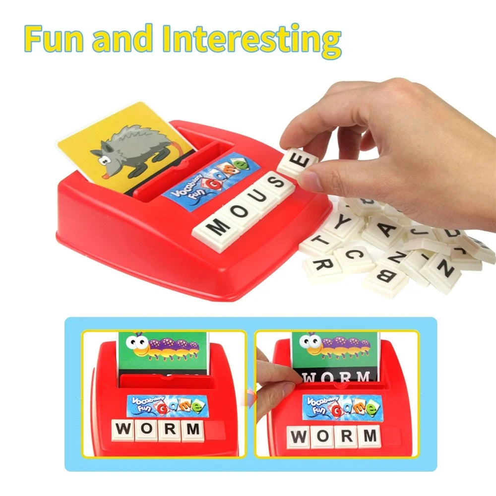 Matching Letter Game for Kids Educational Toys Alphabet Spelling and Recognition with 26Pcs Capital Letter Blocks 30Pcs Word Cards Preschool Learning Toys for Boys Girls - 7