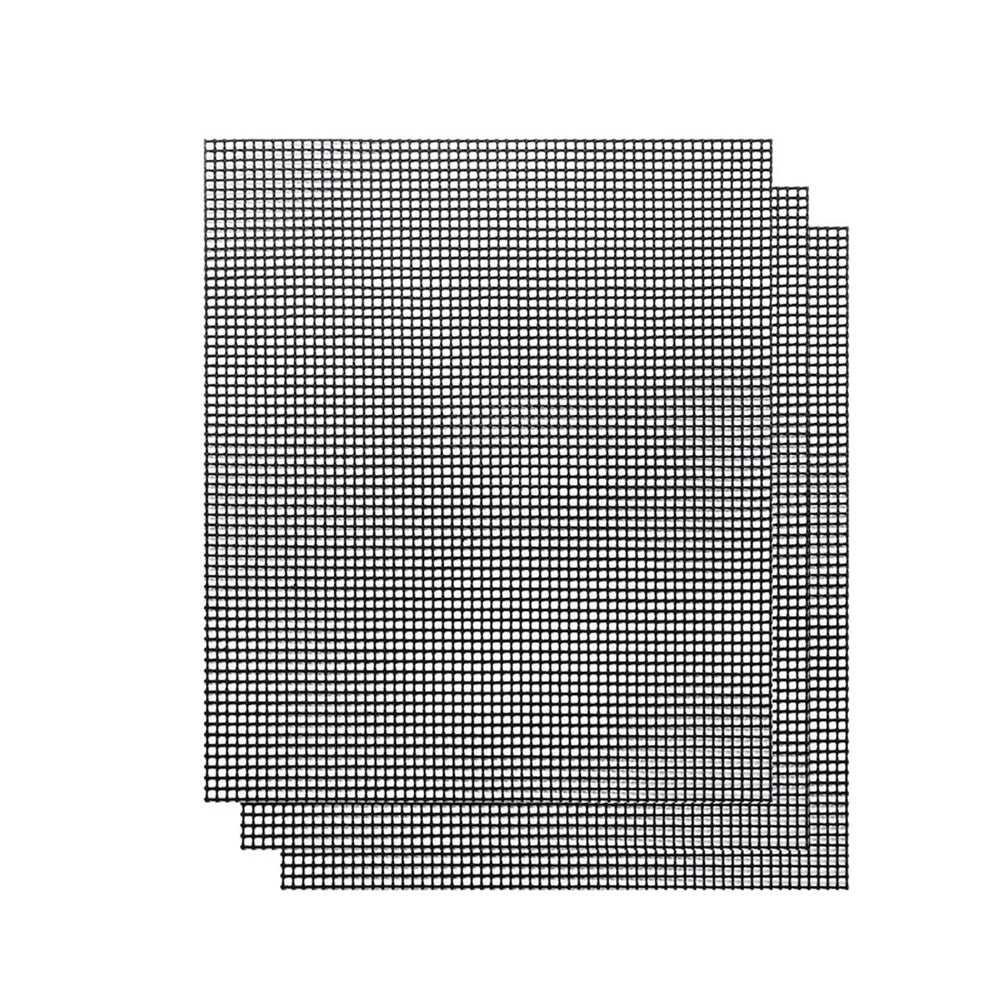 3 PCS High-Temperature Resistant Silica Gels Material BBQ Mat Barbecue Mesh Baking Mat (without Certification) - Black - 1