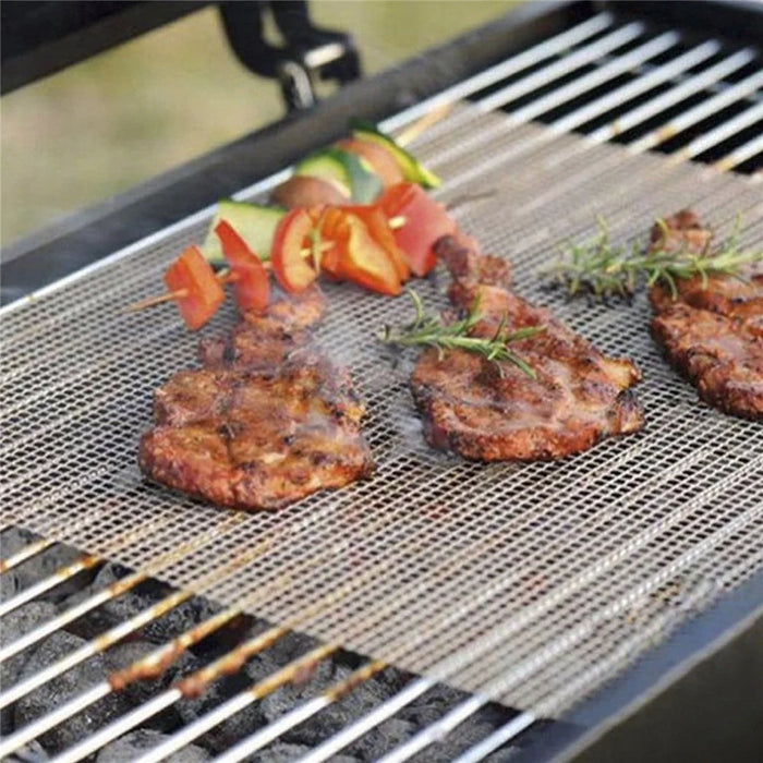3 PCS High-Temperature Resistant Silica Gels Material BBQ Mat Barbecue Mesh Baking Mat (without Certification) - Black - 2